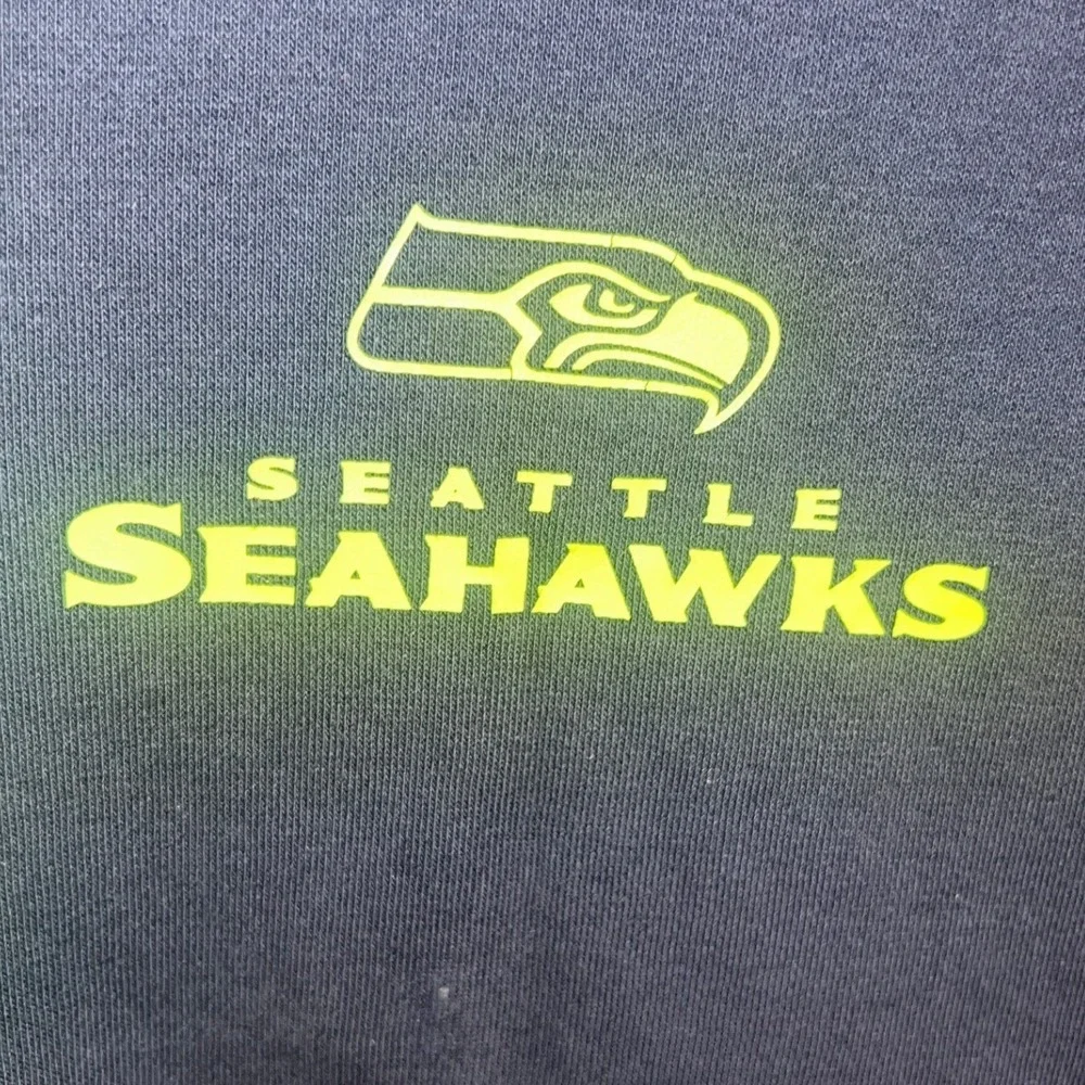 Majestic Seattle Seahawks Hoodie Men's 2XL Colorblock Navy Blue Action Green NFL